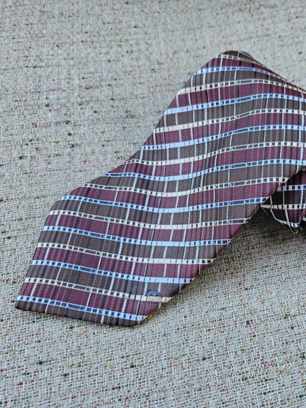Rucci Chillino Italy Men Tie Brown Polyester Necktie Classic Tie